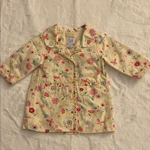 GAP Baby Floral Yellow Coat SZ 3-6 months